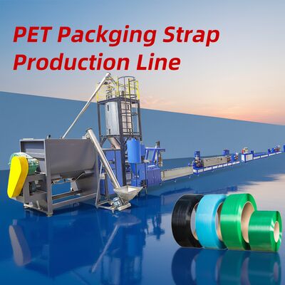 Single Screw PET Strap Production Line with 38CrMoALA Screw Material, 250-500 KG/H Capacity, and Customizable Embossing Patterns
